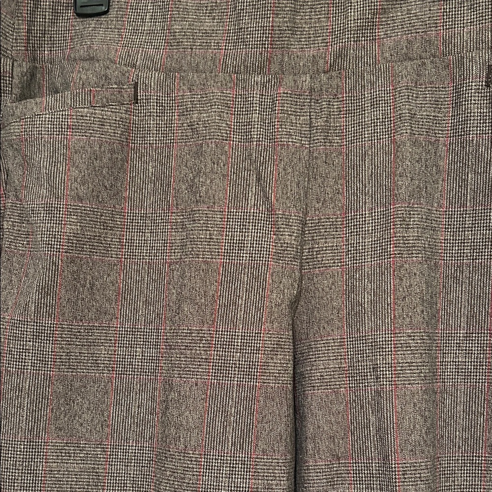 Soft Surroundings Straight Leg Full Length Brown/Plaid w/Res Stripe Trousers